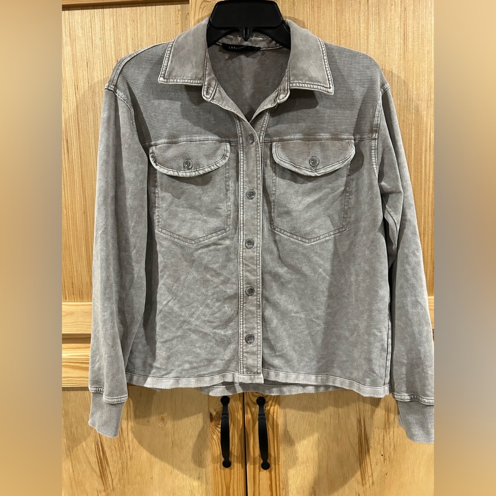 Jane + Delancey Textured Fabric Button Front Shirt/Shacket Sz XS
